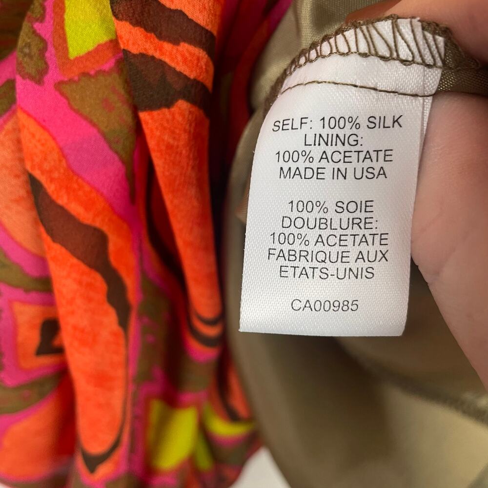 Vintage Nanette Lepore Women Silk Top 2 Babydoll Artsy Abstract Date Night Fairy - Picture 8 of 9